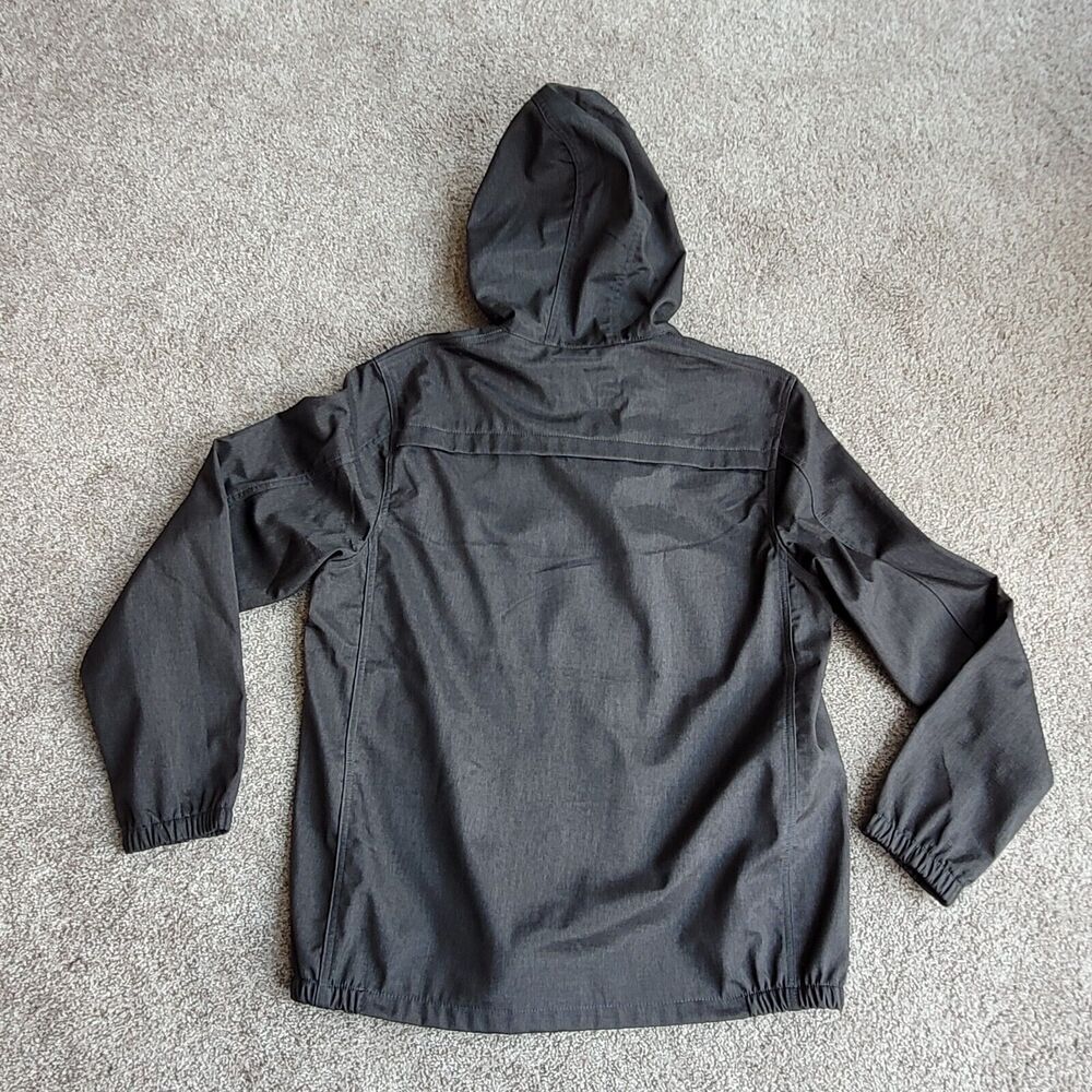 Nomad Jacket Mens Sz M Tech Fleece Lined Hooded Full Zip Snap Pockets Gray READ - Picture 2 of 15